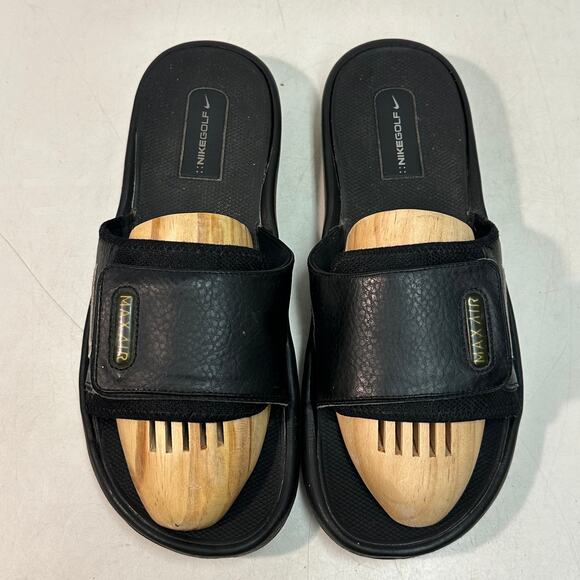VERY GOOD Nike Air Max Slide 2007 Nike Golf Adjustable Black White Vintage 11 - Picture 4 of 12